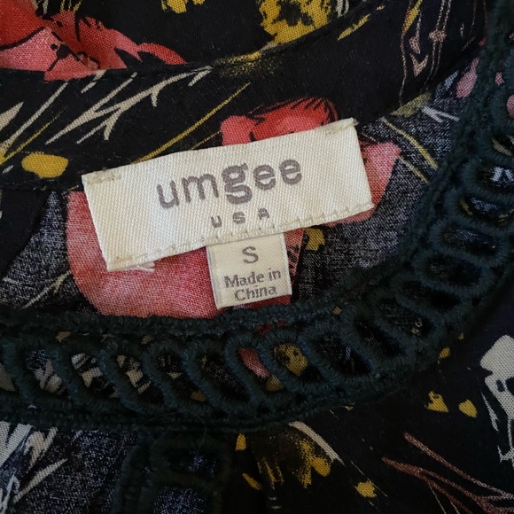 UMGEE Fall Floral Black & Red BOHO Festival Concert Tunic Dress poppy print - Picture 7 of 12